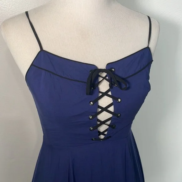 NWT Urban Outfitters Cooperative midi corset tie front spaghetti strap dress - Picture 5 of 8